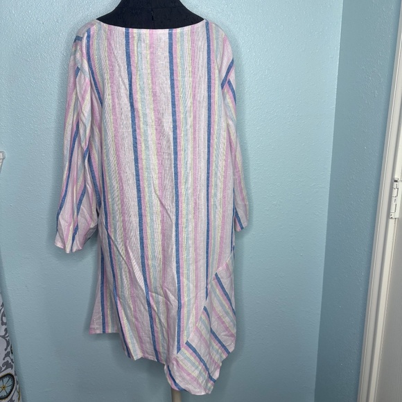 Jones & Co Jones New York Plus Size Linen Tunic Top Shirt Blouse - Picture 3 of 12